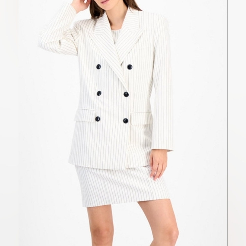 HUGO Women's Ivory Striped Blazer